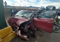 Dos lesionados tras choque en la carretera a Chihuahua