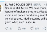 Se registra tiroteo en El Paso, al menos un muerto