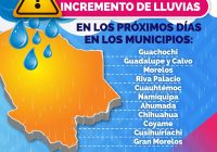 Emite Protección Civil Estatal aviso preventivo por descenso de temperaturas y lluvias fuertes durante los próximos días