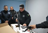Refuerza SSPE a policía de Cuauhtémoc con entrega de armamento